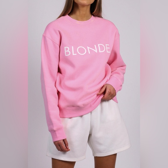 BNWT Brunette the Label BLONDE Classic Crew Sweatshirt - Picture 4 of 4